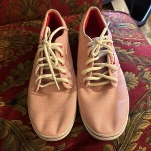 Womens Red and White Stripe Vans size11